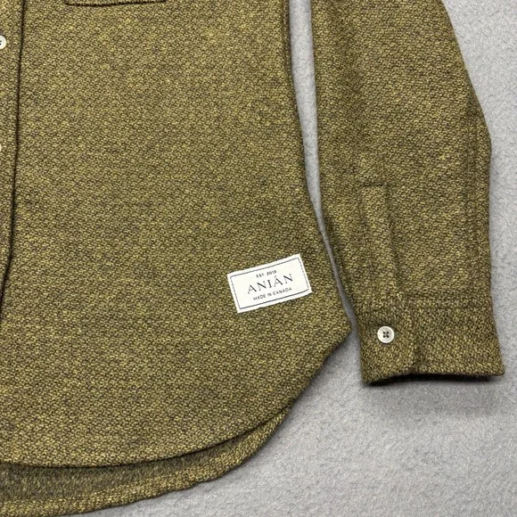 Anian Women's Berlino Button Up Overshirt Recycled Wool Blend Made in Canada S - Picture 4 of 11